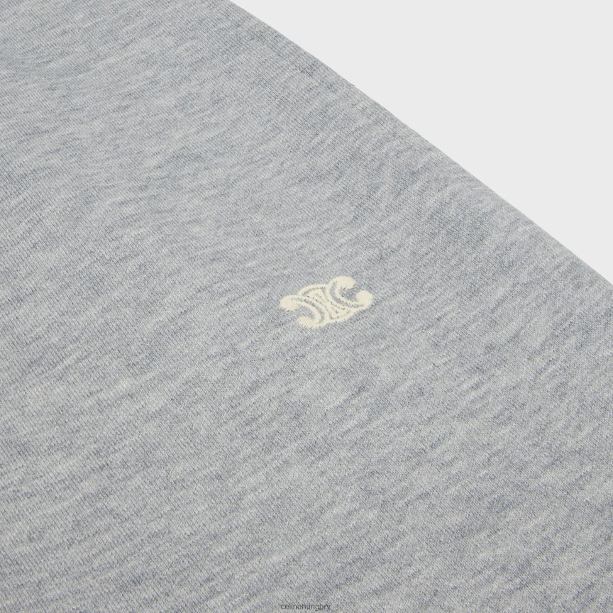 ruházat CELINE triomphe futónadrág pamutból és kasmírból szürke/törtfehér férfiak J6P4882019