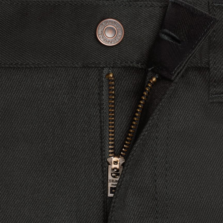 ruházat CELINE vékony nadrág alacsony derékú, sztreccs farmerből tiszta fekete férfiak J6P4882003