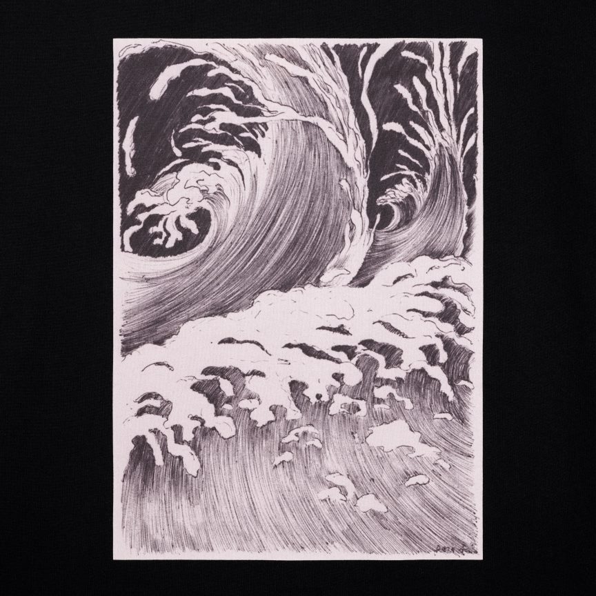 ruházat CELINE bő hullámos pamutdzsörzé póló fekete-fehér férfiak J6P4881925