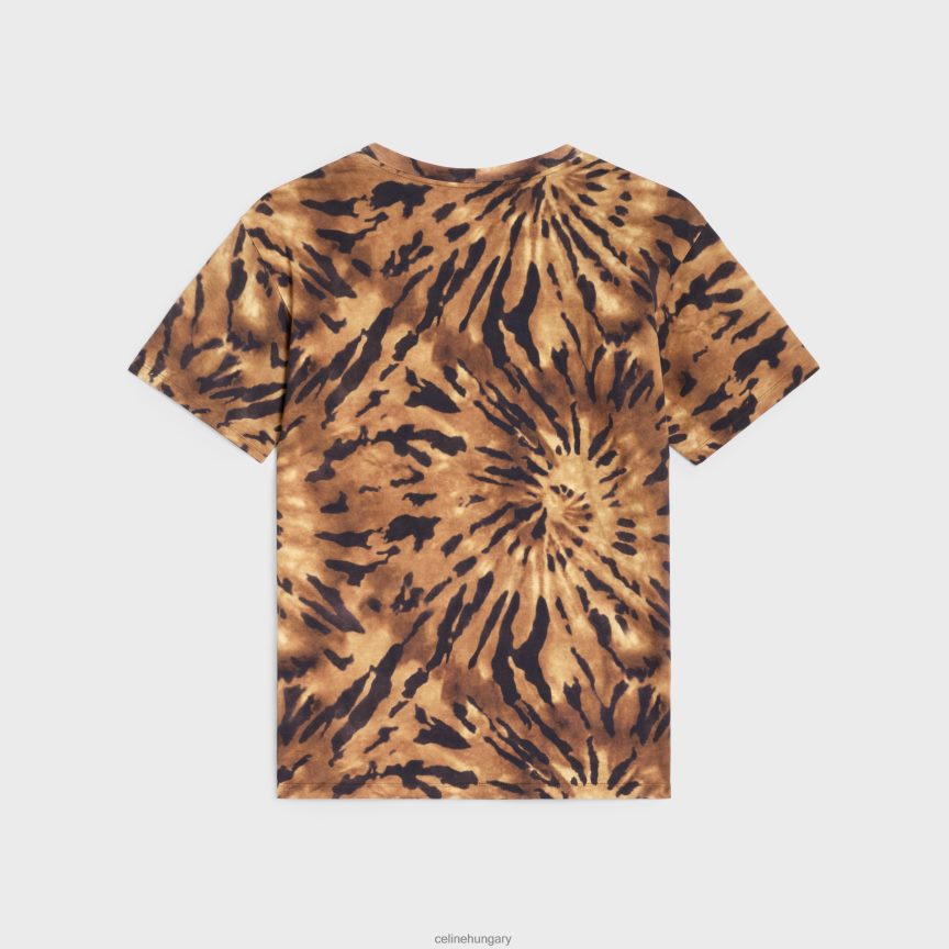 ruházat CELINE bő póló nyakkendőfestő pamutból barna/fekete/törtfehér férfiak J6P4881926