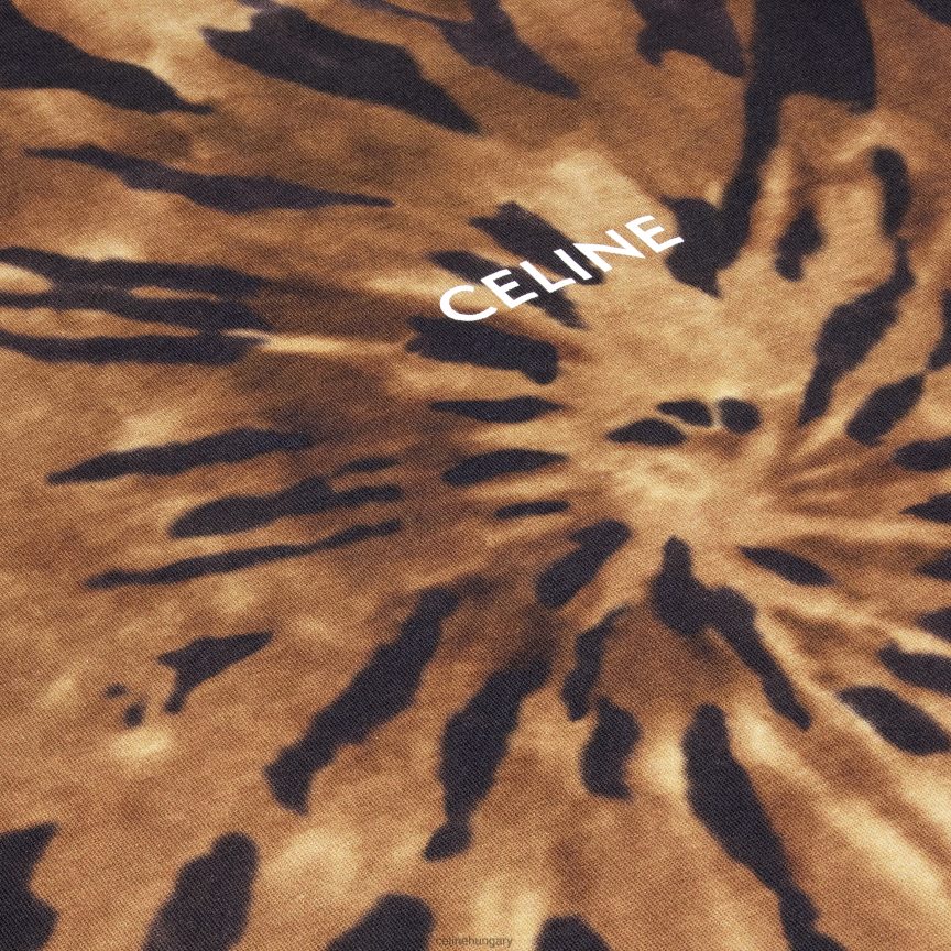 ruházat CELINE bő póló nyakkendőfestő pamutból barna/fekete/törtfehér férfiak J6P4881926