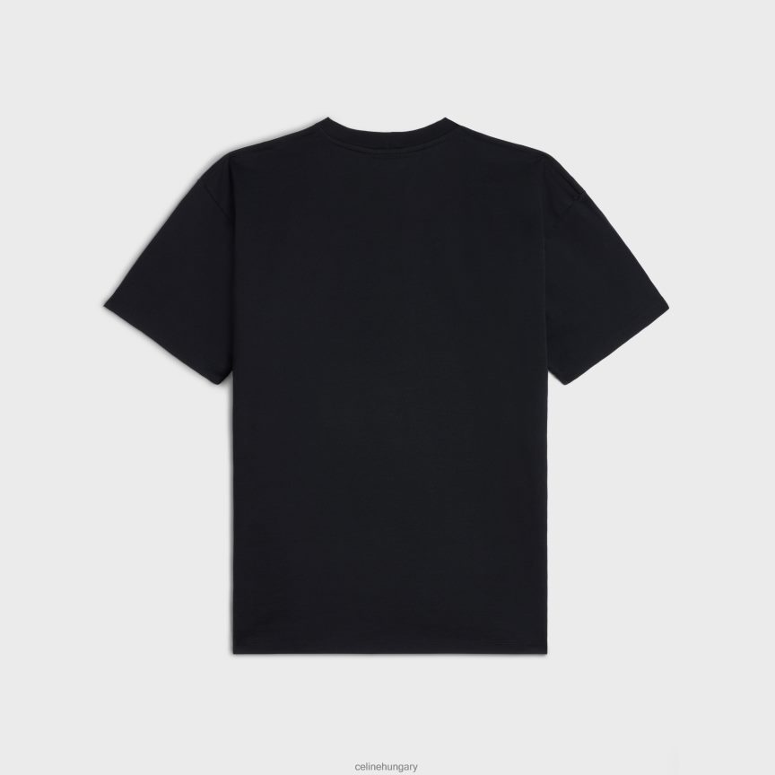 ruházat CELINE bő póló pamut dzsörzéből fekete-fehér férfiak J6P4881932