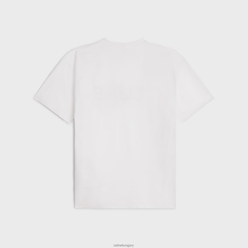 ruházat CELINE bő póló pamut dzsörzéből kréta/fekete férfiak J6P4881933