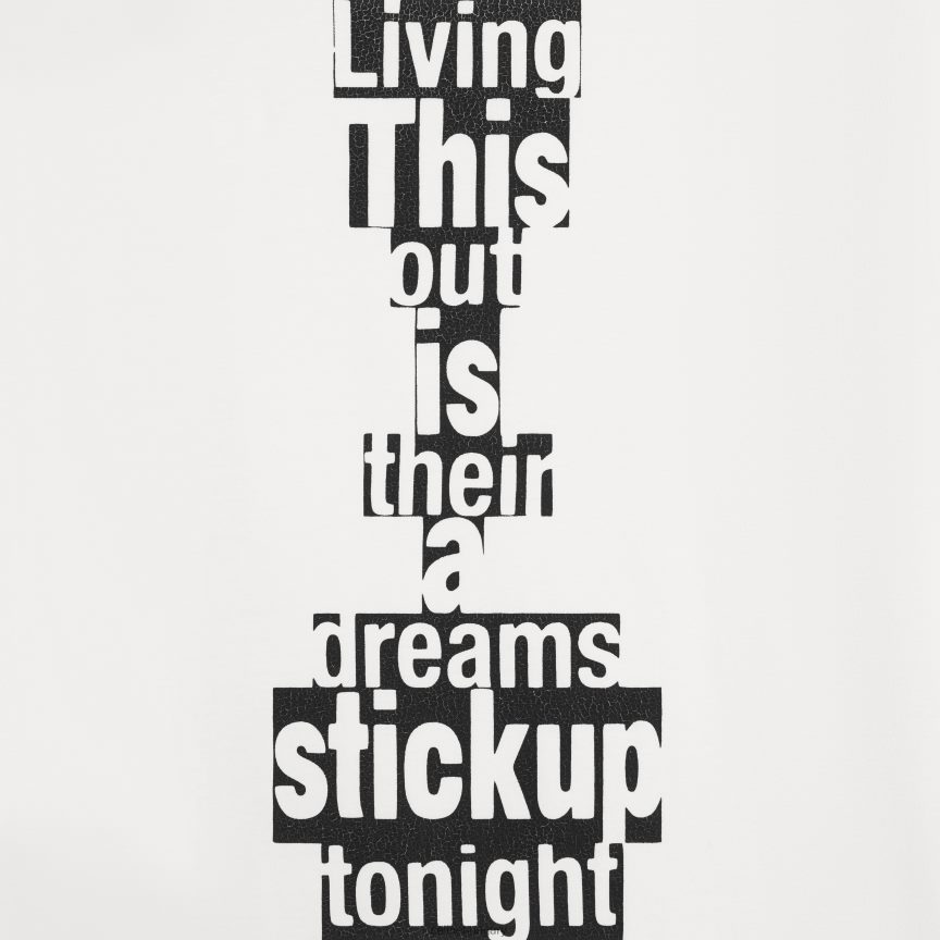 ruházat CELINE kötőjeles hó bő póló jersey pamutból törtfehér/fekete férfiak J6P4881814