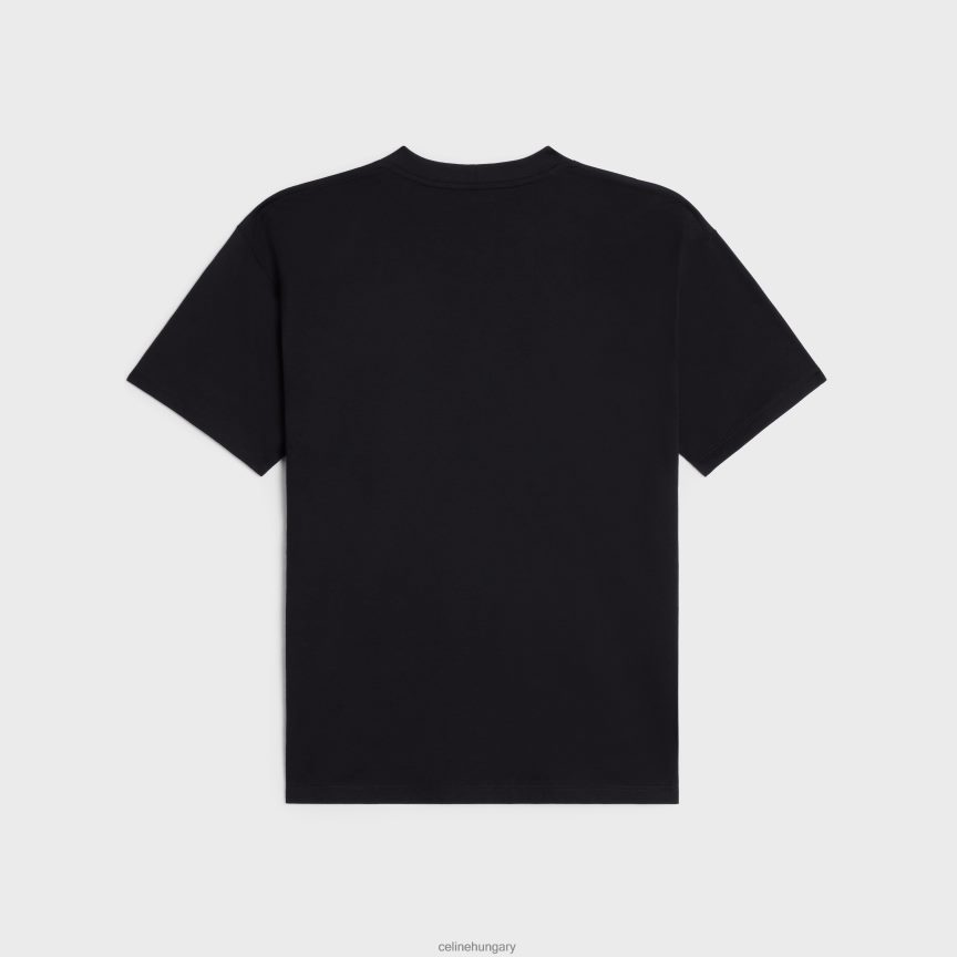 ruházat CELINE téveszmés álmodozó pamut póló fekete-fehér férfiak J6P4881813