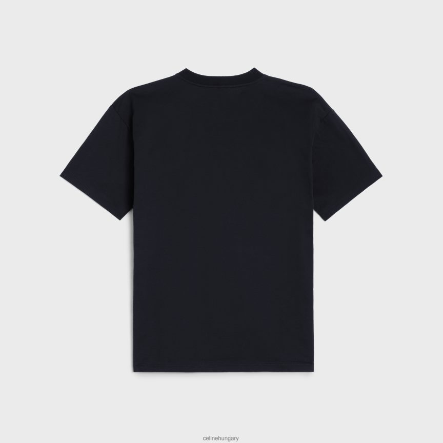 ruházat CELINE triomphe bő póló pamutdzsörzéből fekete-fehér férfiak J6P4881819