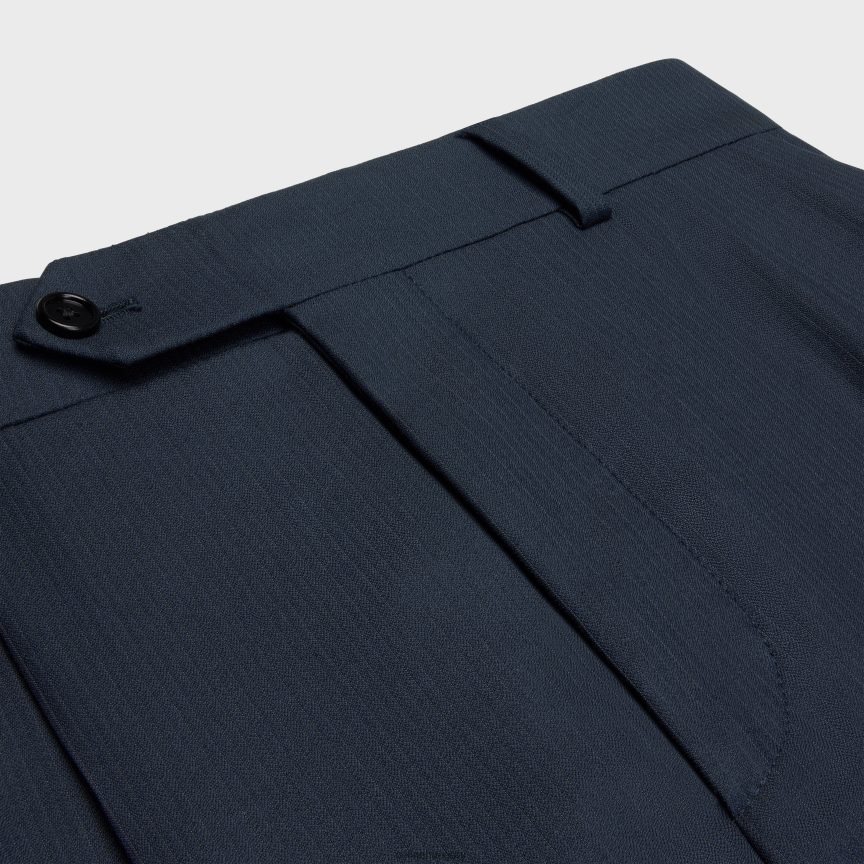 ruházat CELINE csíkos gyapjú rövidnadrág sötét tengerészkék nők J6P488589