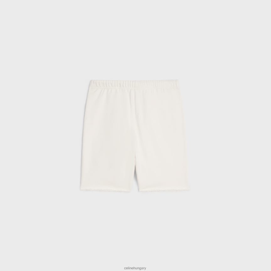 ruházat CELINE hímzett rövidnadrág pamut polárból krém/fekete férfiak J6P4882028
