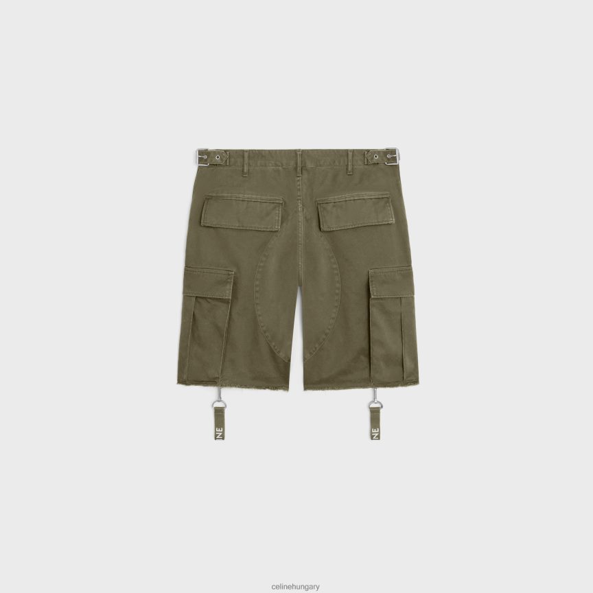 ruházat CELINE rövidnadrág pamut pánttal keki zöld férfiak J6P4882023