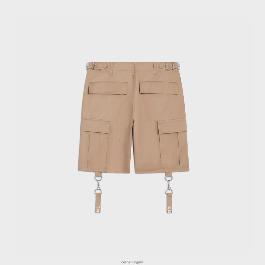 ruházat CELINE rövidnadrág pamutvászon pánttal bézs férfiak J6P4882022