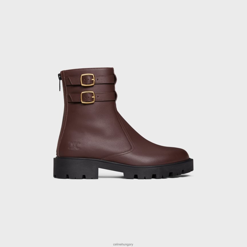 cipő CELINE margaret dupla csatos cipzáras borjúbőr csizma ébenfa nők J6P488953