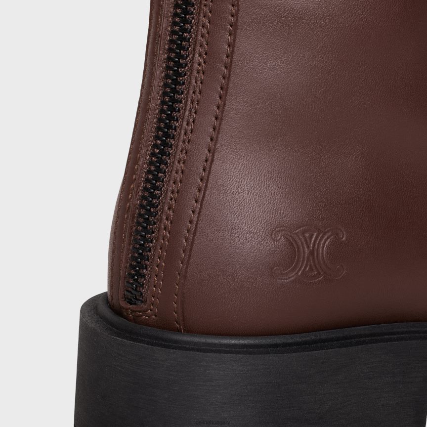 cipő CELINE margaret dupla csatos cipzáras borjúbőr csizma ébenfa nők J6P488953