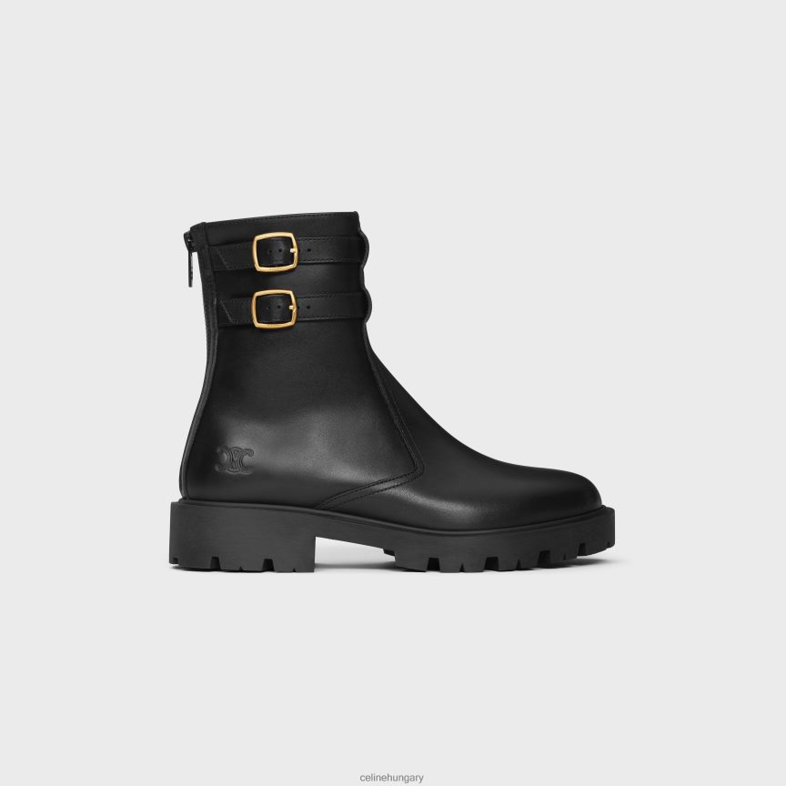 cipő CELINE margaret dupla csatos cipzáras borjúbőr csizma fekete nők J6P488952