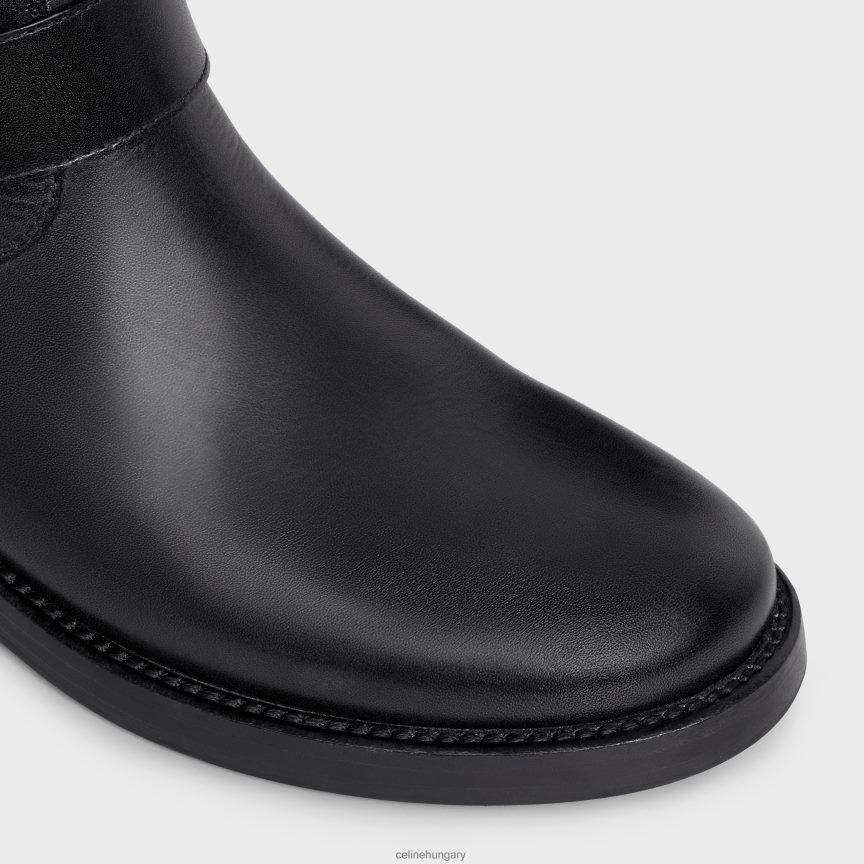 cipő CELINE motoros középcipő hevederrel borjúbőr növényi barnulásból fekete nők J6P488929