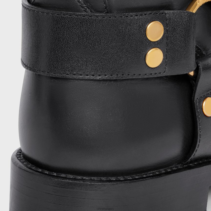 cipő CELINE motoros középcipő hevederrel borjúbőr növényi barnulásból fekete nők J6P488929