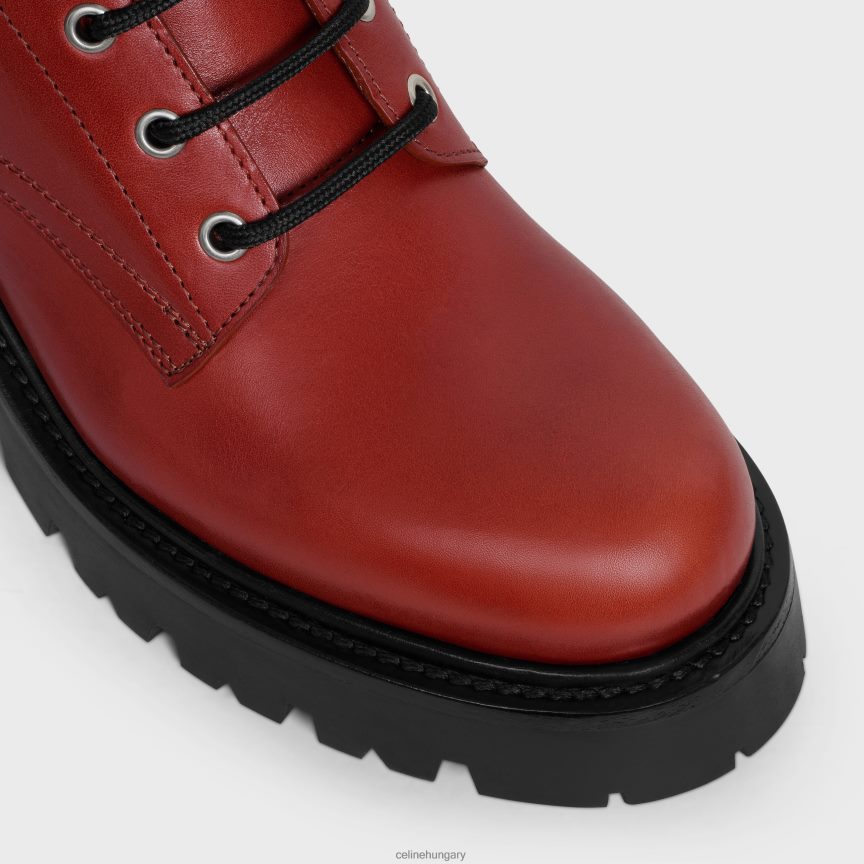cipő CELINE triomphe rangers középső fűzős csizma borjúbőrből tégla nők J6P488926