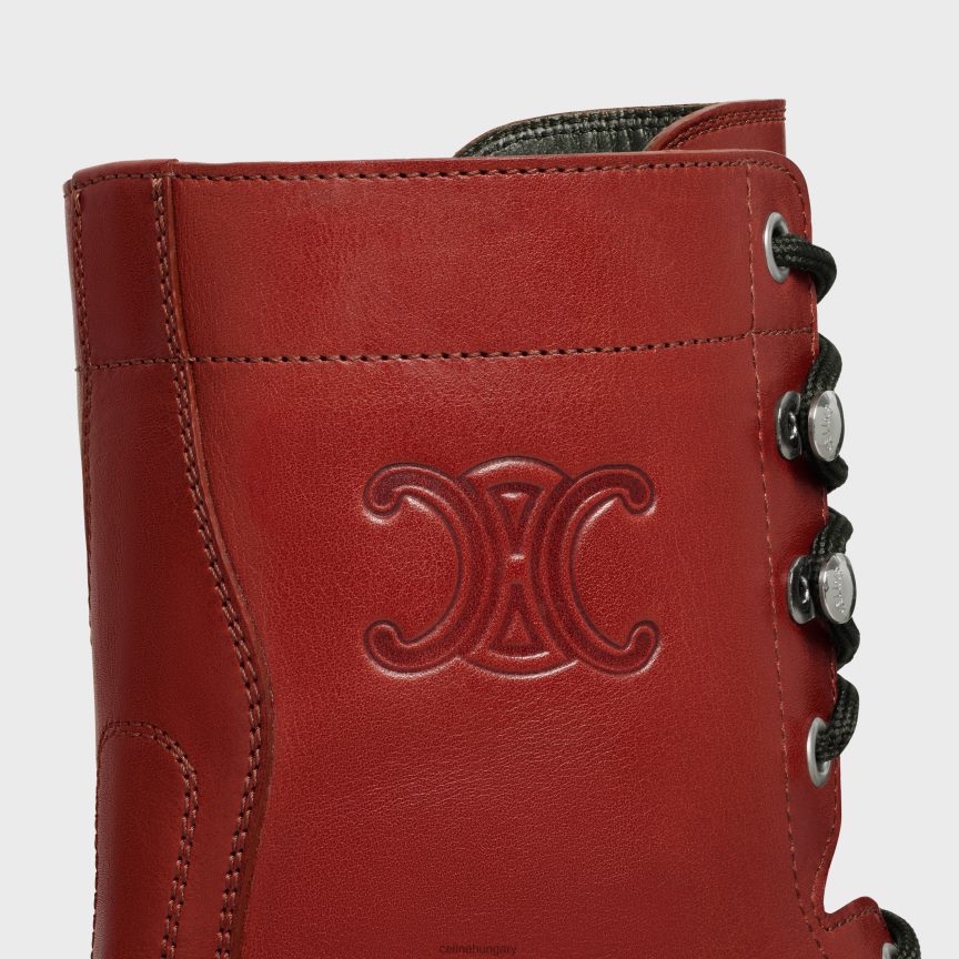 cipő CELINE triomphe rangers középső fűzős csizma borjúbőrből tégla nők J6P488926