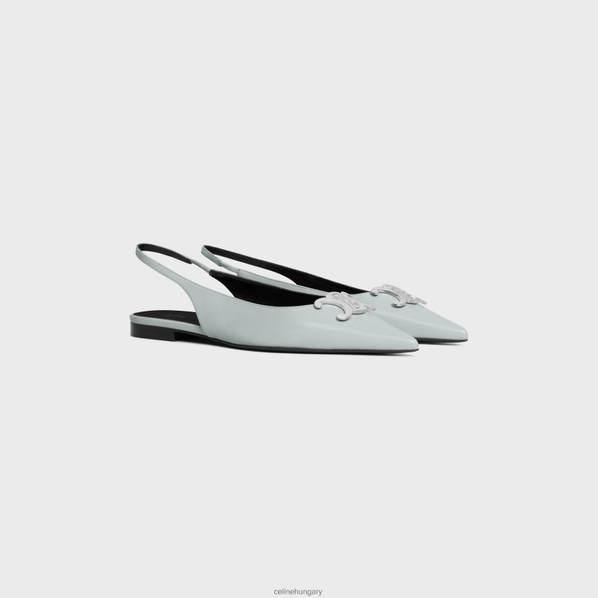 cipő CELINE alma triomphe lapos slingback báránybőrben puha kék nők J6P488917