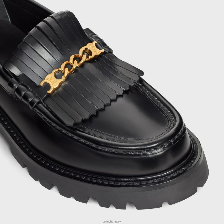 cipő CELINE margaret vaskos naplopó rojtokkal és triumflánccal csiszolt bikabőrből fekete nők J6P488964