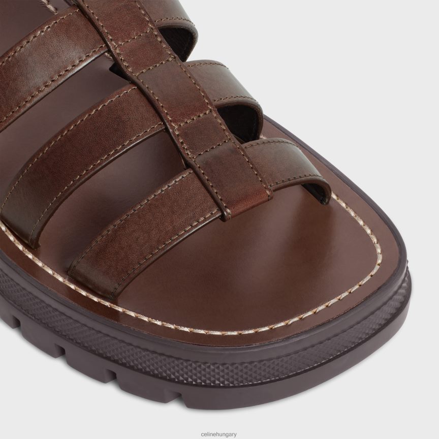 cipő CELINE Clea triomphe gladiátor szandál borjúbőr növényi cserzésben sötétbarna nők J6P488987
