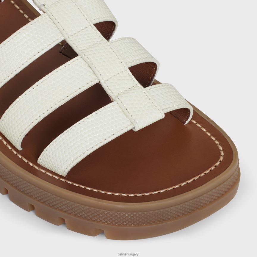 cipő CELINE clea triomphe gladiátor szandál gyíkbélyegzett borjúbőrből halványsárga nők J6P488938