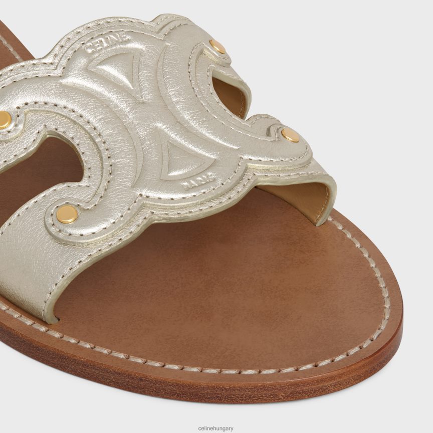 cipő CELINE triomphe öszvér fémezett borjúbőrben platina nők J6P488999