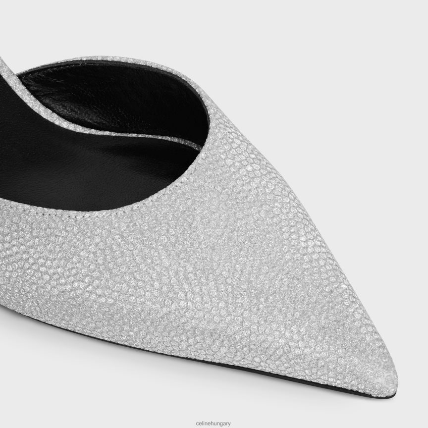 cipő CELINE cica pántos triumfával, fantázia laminált borjúbőrből ezüst nők J6P488944