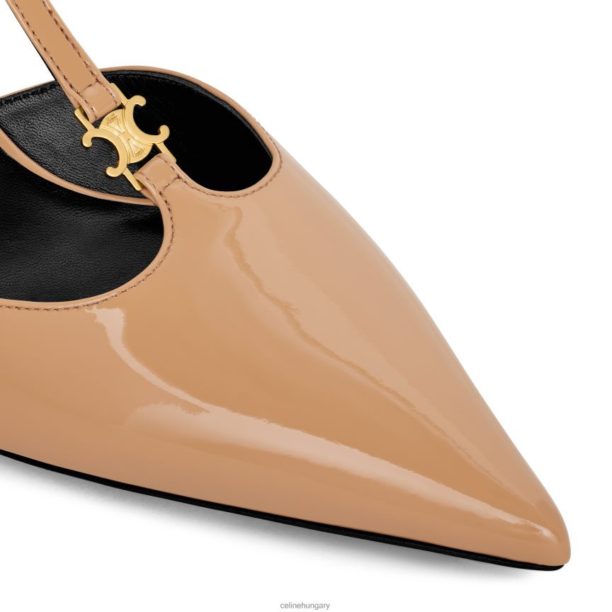 cipő CELINE kitten t-bar heveder pumpa lakk borjúbőrből cappuccino nők J6P488980