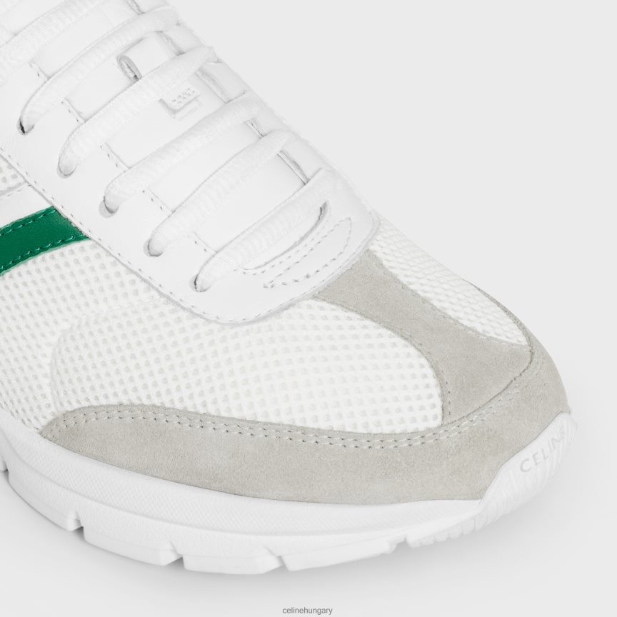 cipő CELINE Runner cr-01 alacsony fűzős tornacipő hálóból, borjúbőrből és velúr borjúbőrből optika fehér/zöld/szürke nők J6P488914