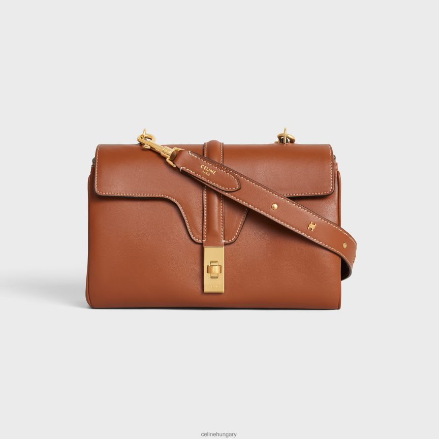 kiegészítők CELINE hosszú pánt sima borjúbőrből, arany bevonatú triumph szegecsekkel Cser nők J6P488521