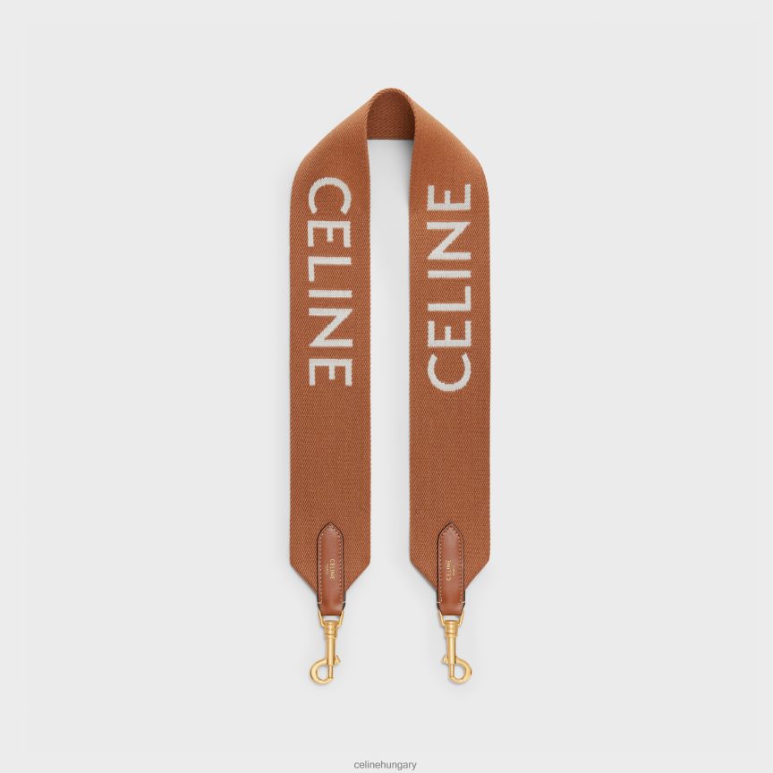 kiegészítők CELINE rövid gyapjúpánt jacquard barna/fehér nők J6P488524