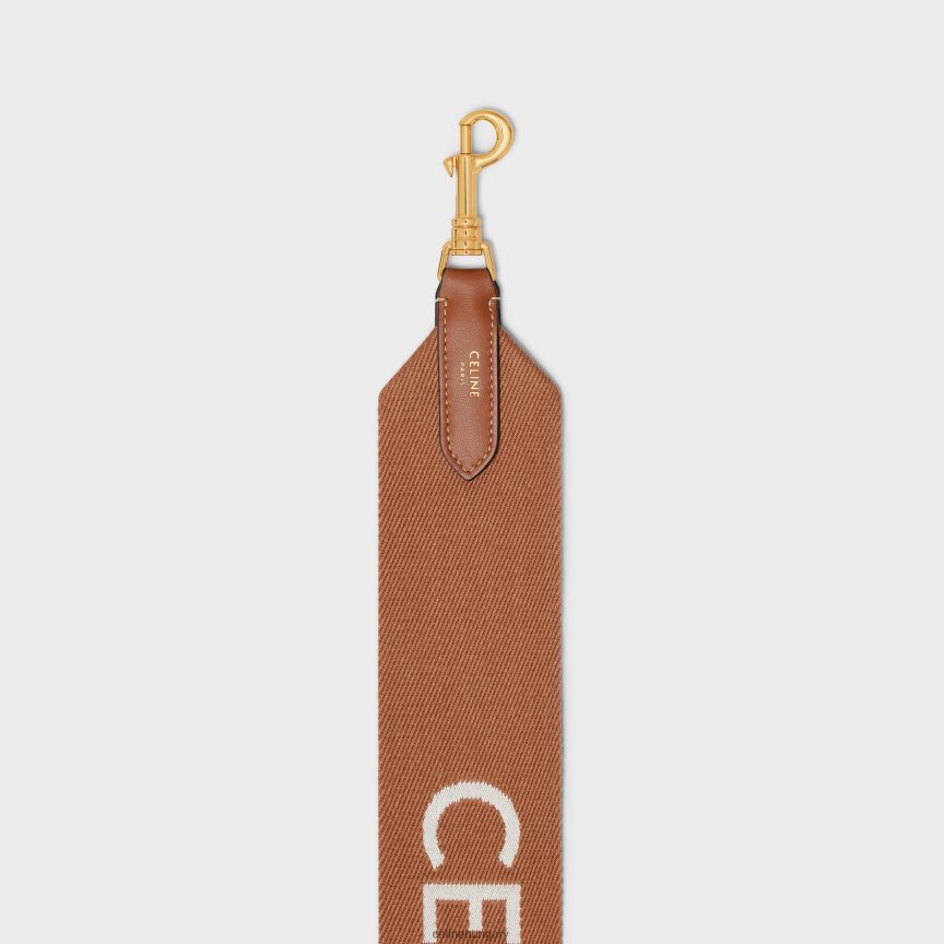 kiegészítők CELINE rövid gyapjúpánt jacquard barna/fehér nők J6P488524