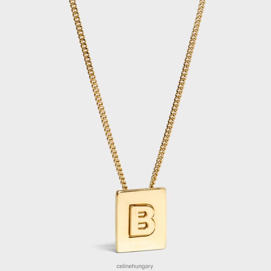 kiegészítők CELINE ábécé b nyaklánc sárgarézből, felülettel Arany nők J6P4881325