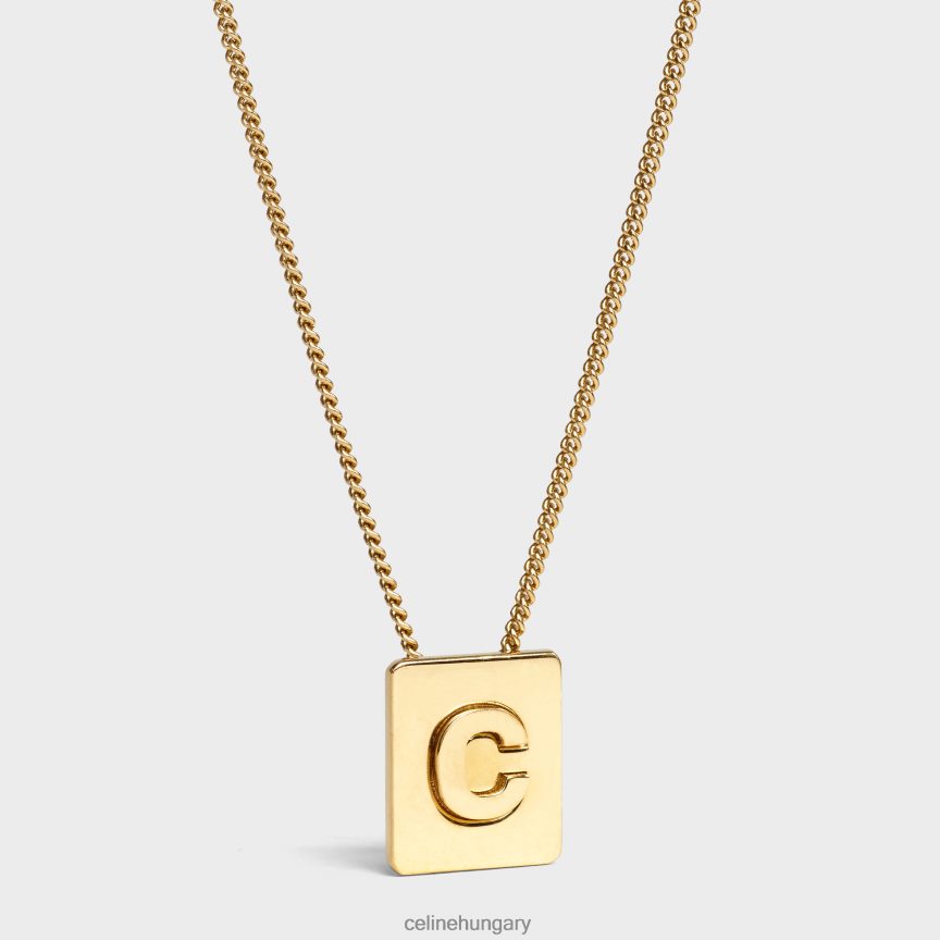 kiegészítők CELINE ábécé c sárgaréz nyaklánc felülettel Arany nők J6P4881326