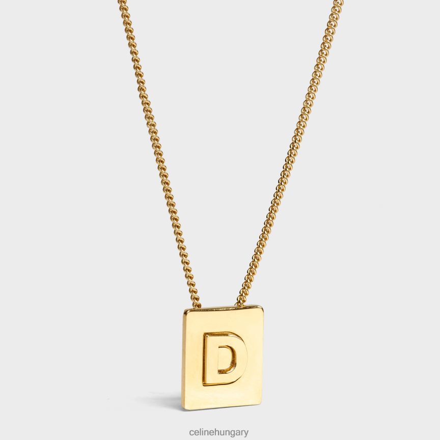 kiegészítők CELINE ábécé d sárgaréz nyaklánc bevonattal Arany nők J6P4881327