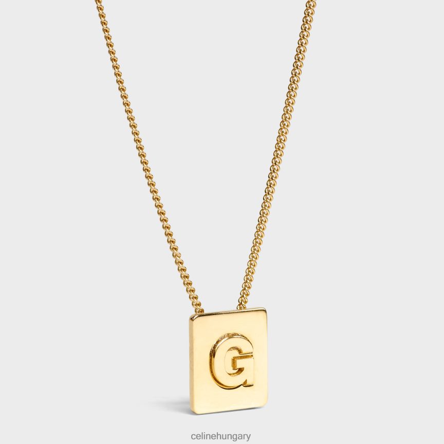 kiegészítők CELINE ábécé g sárgaréz nyaklánc felülettel Arany nők J6P4881330