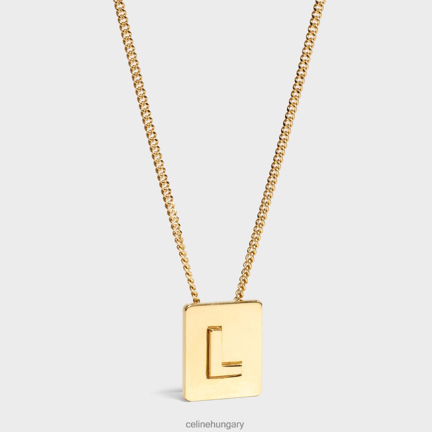 kiegészítők CELINE ábécé l sárgaréz nyaklánc bevonattal Arany nők J6P4881335