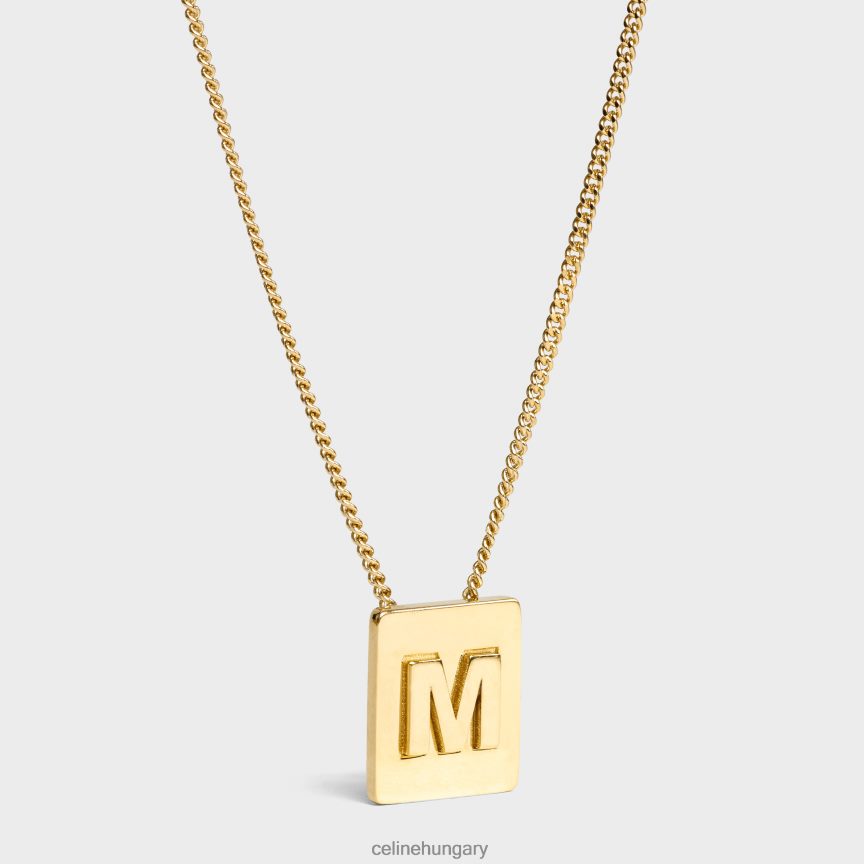 kiegészítők CELINE ábécé m sárgaréz nyaklánc felülettel Arany nők J6P4881336
