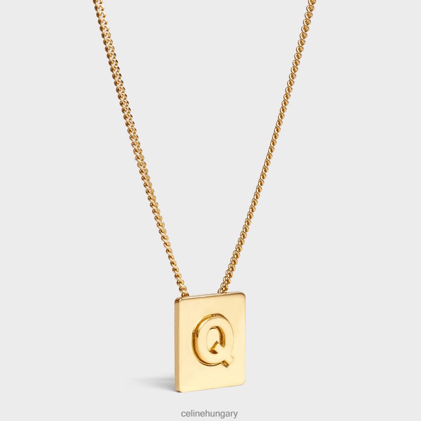 kiegészítők CELINE ábécé q sárgaréz nyaklánc bevonattal Arany nők J6P4881340
