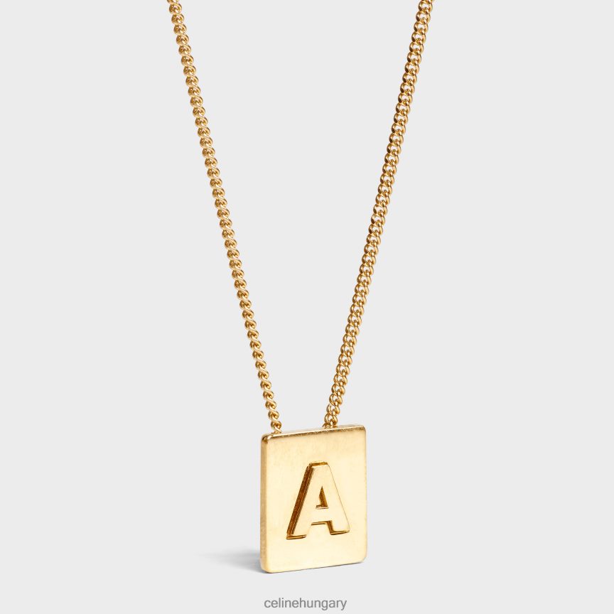 kiegészítők CELINE ábécé sárgaréz nyaklánc, kivitelben Arany nők J6P4881324