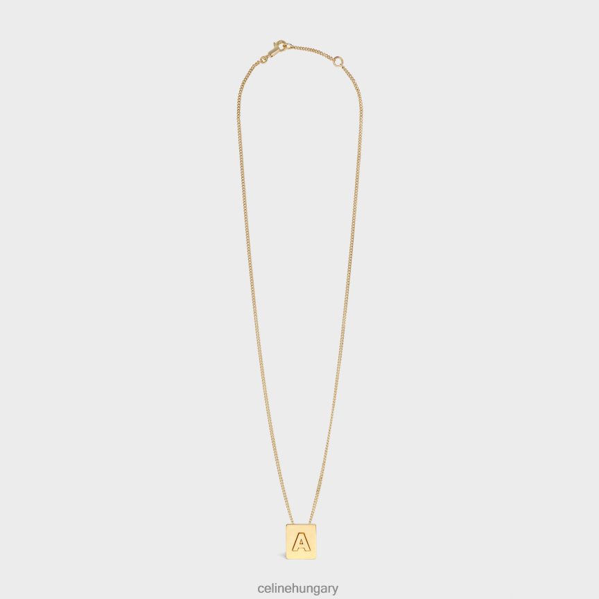 kiegészítők CELINE ábécé sárgaréz nyaklánc, kivitelben Arany nők J6P4881324