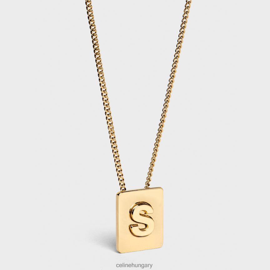 kiegészítők CELINE ábécé s sárgaréz nyaklánc bevonattal Arany nők J6P4881342