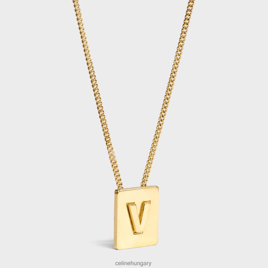 kiegészítők CELINE ábécé v sárgaréz nyaklánc felülettel Arany nők J6P4881345