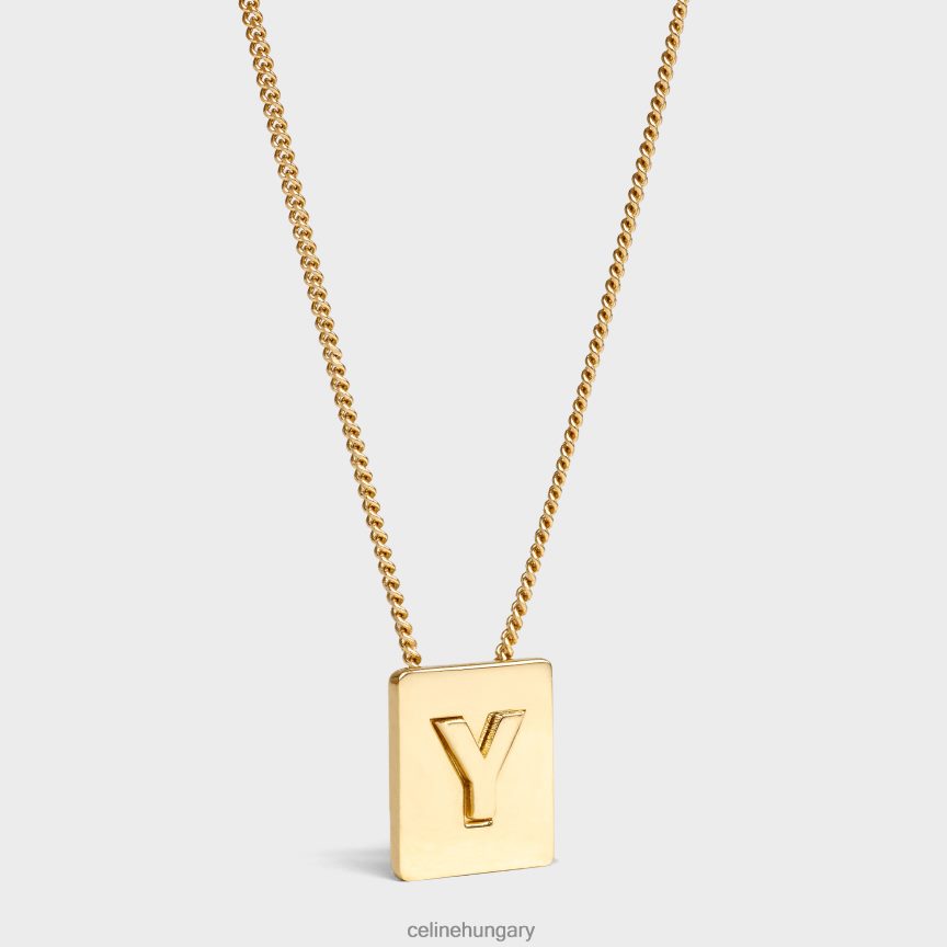 kiegészítők CELINE ábécé y sárgaréz nyaklánc bevonattal Arany nők J6P4881348