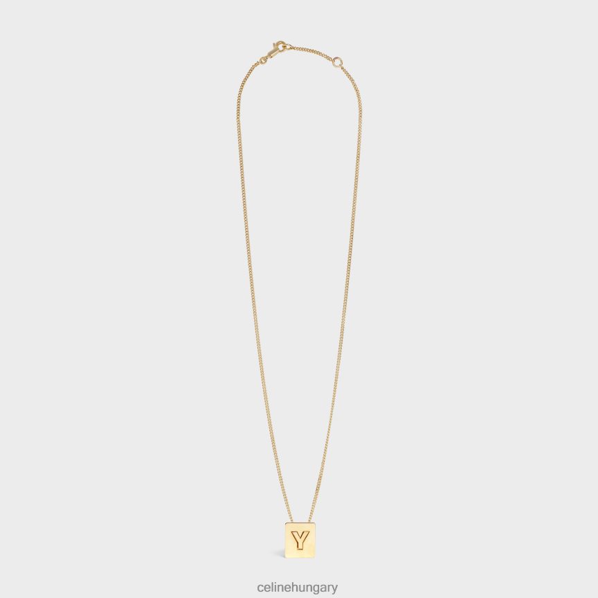 kiegészítők CELINE ábécé y sárgaréz nyaklánc bevonattal Arany nők J6P4881348