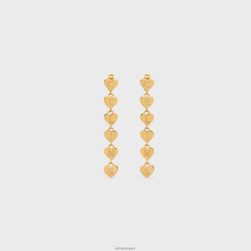 kiegészítők CELINE coeur sárgaréz fülbevaló kivitelezéssel Arany nők J6P4881264
