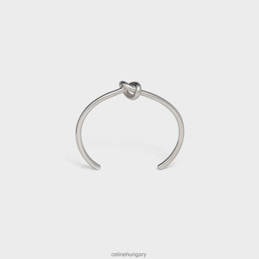 kiegészítők CELINE csomós extravékony sárgaréz karkötő ródium bevonattal ezüst nők J6P4881368