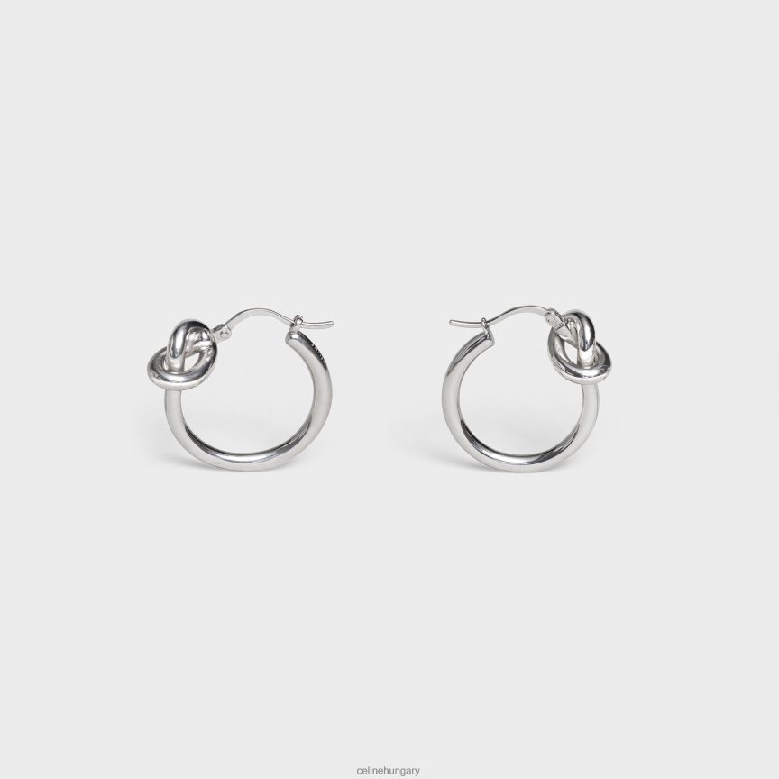 kiegészítők CELINE csomós kis karika sárgarézből ródium bevonattal ezüst nők J6P4881352