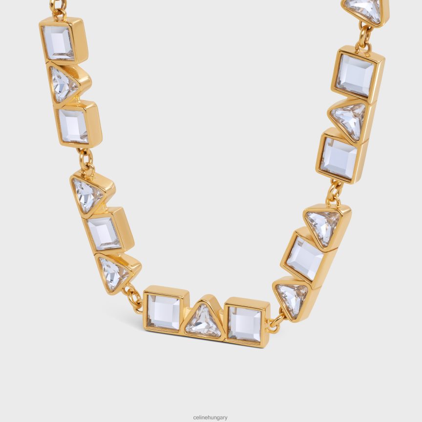 kiegészítők CELINE geometrikus sárgaréz karkötő, bevonattal és strasszal Arany nők J6P4881266