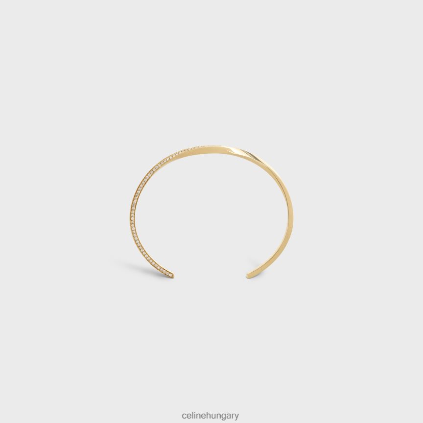 kiegészítők CELINE gyémánt torziós karkötő sárga arany és fehér nők J6P4881405